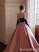 Stunning Black and Pink Strapless A-line Ball Gown Party Dress Long Prom Dresses to Impress ,WGP1499