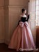 Stunning Black and Pink Strapless A-line Ball Gown Party Dress Long Prom Dresses to Impress ,WGP1499