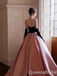 Stunning Black and Pink Strapless A-line Ball Gown Party Dress Long Prom Dresses to Impress ,WGP1499