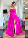 Gorgeous Strapless A-line Side Slit Party Dress Long Prom Dresses to Impress ,WGP1672