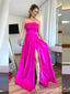 Gorgeous Strapless A-line Side Slit Party Dress Long Prom Dresses to Impress ,WGP1672