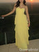 Sexy Yellow Strapless A-line Tiered Party Dress Long Prom Dresses to Impress ,WGP1531