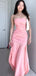 Elegant Light Pink Pleats Mermaid Sleeveless Cheap Simple Evening Prom Dresses,WGP526