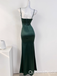 Green Mermaid Spaghetti Straps Party Dress Long Prom Dresses to Impress ,WGP1504