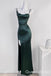 Green Mermaid Spaghetti Straps Party Dress Long Prom Dresses to Impress ,WGP1504