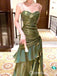 Gorgeous Spaghetti Straps Sweetheart Tiered Mermaid Party Dress Long Prom Dresses to Impress ,WGP1677