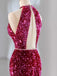 Sparkly Mermaid Sequins Bright Pink Floor Length Evening Prom Dresses ,WGP404