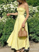 Sexy Strapless Yellow Chiffon A-line Long Party Dress Long Prom Dresses to Impress ,WGP1416