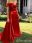 Sexy Red Off the Shoulder V Neck Lace up Back A-line Long Party Dress Long Prom Dresses to Impress ,WGP1417