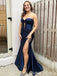 Elegant Strapless Sweetheart Mermaid Side Slit Party Dress Long Prom Dresses to Impress ,WGP1684