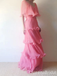 Pink Off Shoulder Layer Evening Gown Maxi Long Evening Party Prom Dresses ,WGP1186