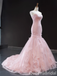 Elegant Pink Floral Strapless Sweetheart Mermaid Lace up Back Party Dress Long Prom Dresses to Impress ,WGP1698