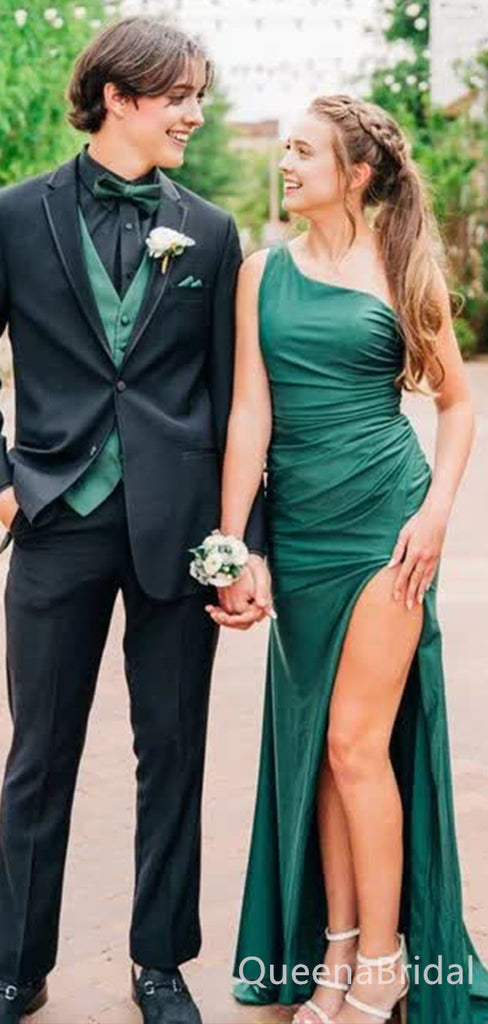 Sexy Elegant Green High Slit Evening Gown Long Prom Dresses ,WGP634