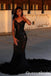 Gorgeous Shiny Black Strapless Sweetheart Mermaid Long Party Dress Prom Dresses with Trailing,WGP1765