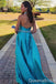 Elegant Blue Halter Beaded A-line Long Party Dress Prom Dresses ,WGP1769