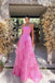 Pink Strapless A-line Evening Gown Long Evening Party Prom Dresses ,WGP1297