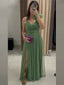 Green One Shoulder A-line Party Dress Long Prom Dresses to Impress ,WGP1589