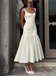 Elegant Ivory Square A-line Long Party Dress Prom Dresses ,WGP1772