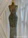 Sparkle Green Beaded Evening Gown Long Evening Party Prom Dresses to Impress ,WGP1300