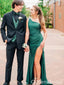 Sexy Elegant Green High Slit Evening Gown Long Prom Dresses ,WGP634