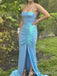 Sexy Blue Spaghetti Straps Mermaid Long Formal Gown to Impress,WGP1913