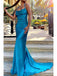 Sexy Blue Mermaid Spaghetti Straps Maxi Long Party Prom Dresses,Evening Dresses,WGP390