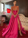 Gorgeous A-line Side Slit Half Sleeves Maxi Long Party Prom Dresses,WGP302