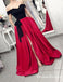 Charming Off The Shoulder Long Prom Dresses With Appliques Split, QB0633