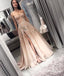 Champagne Sweetheart Long Cheap Prom Dresses With Applique, QB0553