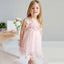 Cute Round Neck Pink Tulle Cheap Flower Girl Dresses with Appliques, QB0093