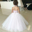 Two Piece Ball Gown Halter Blush Pink Flower Girl Dresses with Appliques, QB0228