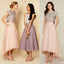 Pretty Two Pieces Cap Sleeve Sequin Top Organza Long Bridesmaid Dresses Online, WG38