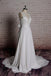 Lace Back Bow V Neck Cheap Beach Wedding Dresses Online, WD383