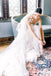 Simple A-Line Round Neck Backless White Tulle Wedding Dresses with Appliques, QB0811