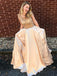 Cap Sleeves A-line Rhinestone Long Evening Prom Dresses, QB0428