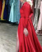 Stylish Embroidery Beaded Long Sleeves Satin Evening Prom Dresses, QB0781