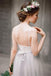 Simple Illusion Spahgetti Straps Tulle A-line Wedding Dresses Online, WD369