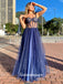 Sweetheart Lace-up Straps See Through A-line Tulle Sparkly Evening Gowns Prom Dresses , WGP159