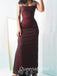 Simple Red Sheath Spaghetti Straps Maxi Long Evening Prom Dresses, WGP247