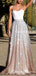 Sweetheart Charming Elegant Sparkly Silver Champagne Oberm A-line Long Cheap Evening Prom Dresses, PDS0023