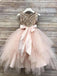 Gold Sequin Flower Girl Dresses Blush Pink Cute Baby Flower Girl Dresses, QB0330