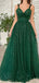 Sparkly Green A-line Spaghetti Straps Maxi Long Prom Dresses Online,WGP274