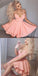 Sexy Spaghetti Strap Short Cheap Pink Satin Homecoming Dresses, QB0187