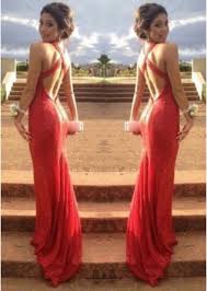 Red Mermaid V-neck Sequined Long Cheap Beading Prom Dresses, QB0698