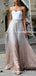 Sweetheart Charming Elegant Sparkly Silver Champagne Oberm A-line Long Cheap Evening Prom Dresses, PDS0023