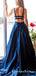 Charming Navy Blue Long Cheap Spaghetti Straps Backless Prom Dresses, QB0638