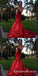 Charming Mermaid Sweetheart Red Satin Long Prom Dresses, QB0566