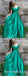 A-Line Off the Shoulder Green Floor Length Formal Prom Dresses, QB0768