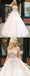 Charming Blush Pink Plus Size V Neck Tulle  Ball Gown Prom Dresses, QB0592