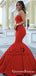 Simple Cheap Red Mermaid Long Evening Prom Dresses, QB0459